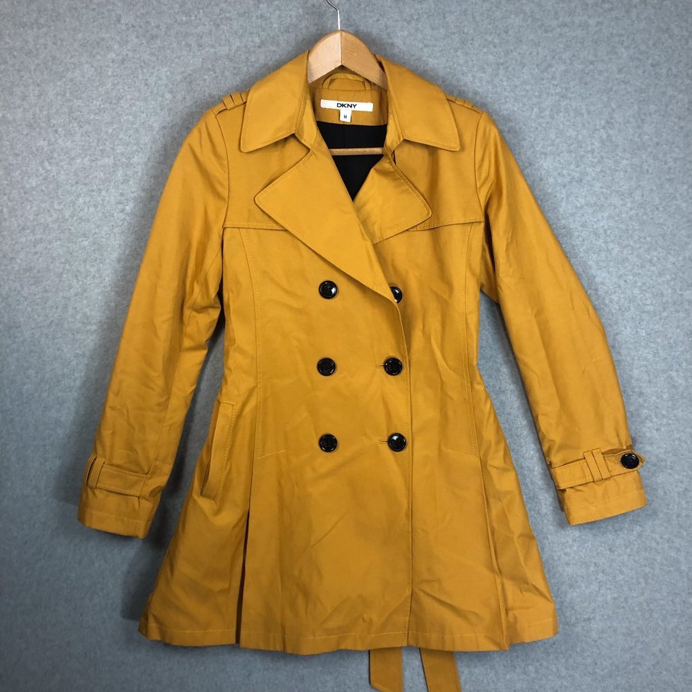 DKNY Mustard Yellow Trenchcoat Size Medium